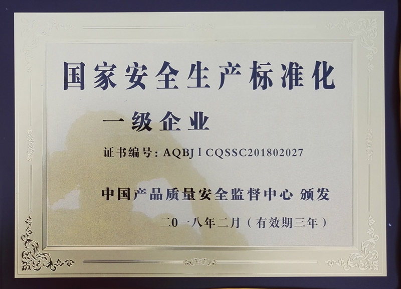 流水線(xiàn)安全生產(chǎn)標(biāo)準(zhǔn)化一級(jí)企業(yè)